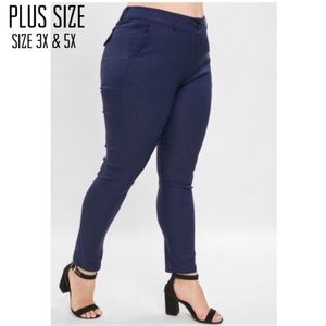 Pants - Plus Size Navy High Waist Pants Pants - Plus Size Navy High Waist Pants
